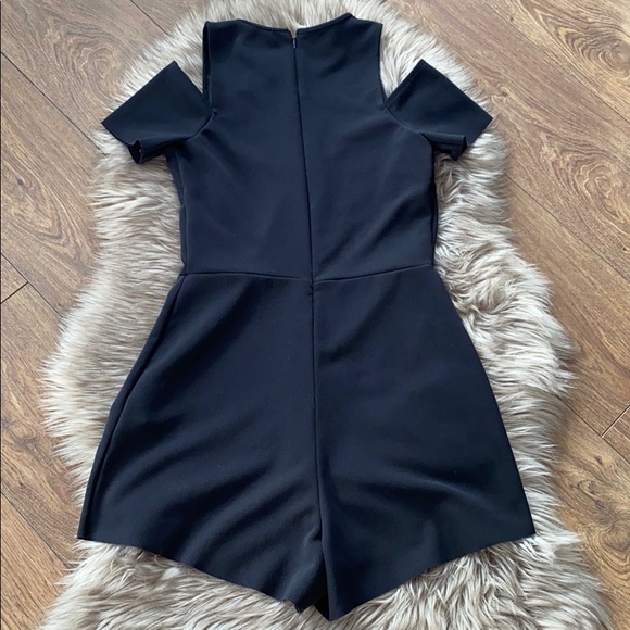 Zara Short Sleeve Cold Shoulder Romper in Black - Picture 6 of 9
